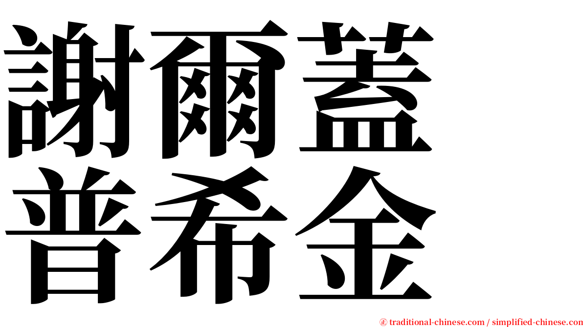 謝爾蓋　普希金 serif font